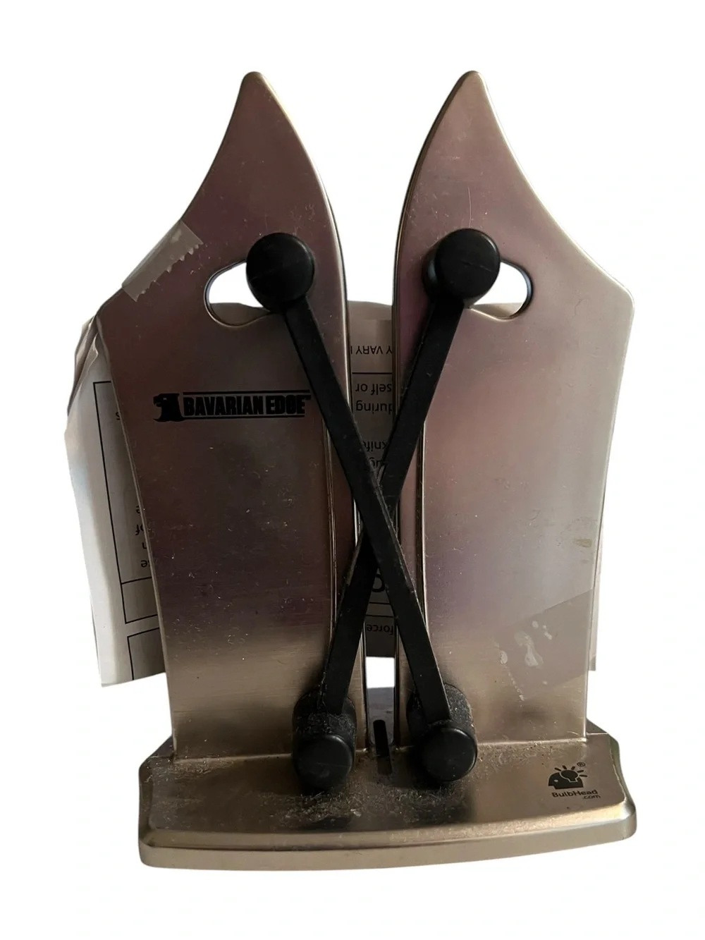 Bavarian Edge Knife Sharpener Bulbhead.com As Seen On TV Compact Design Tungsten